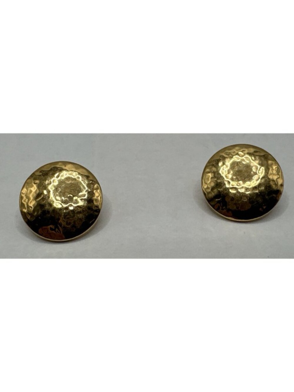 Monet Vintage 1980s gold Tone Brutalist Hammered Pierced Earrings
